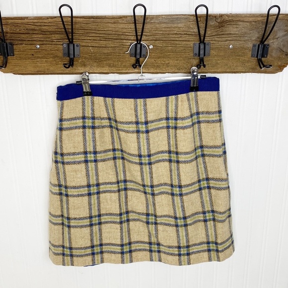 Boden Plaid Tweed Wool Skirt British Tweed by Moon - Picture 5 of 9